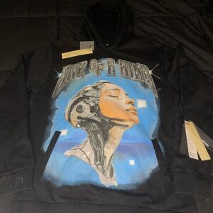 Reason Black and Blue Graphic Hoodie